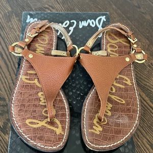 Sam Edelman flat Greta sandals from Nordstrom. Size 7 saddle color (brown).